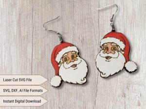 santa claus earring svg file