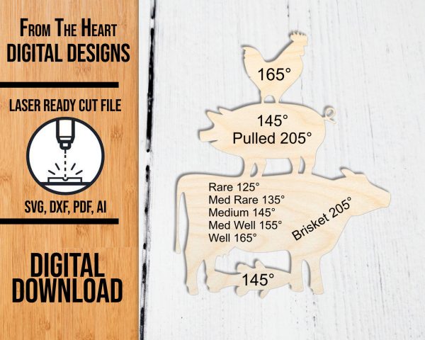 meat temp magnet laser cut file