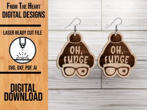 Oh fudge earring laser cut file