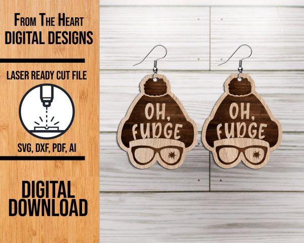 Oh fudge earring laser cut file