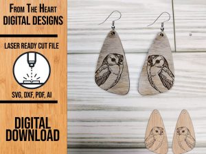 Owl laser cut earring file