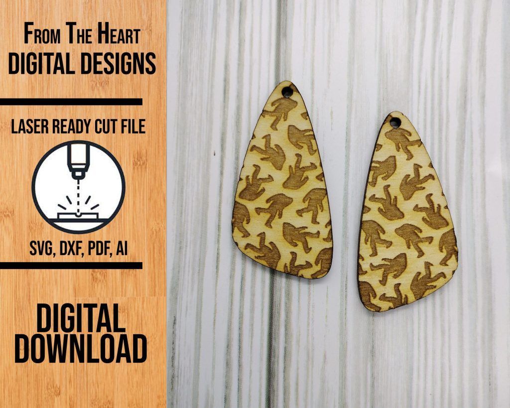 Bigfoot Earrings Laser Cut File – Print n Cut Designs