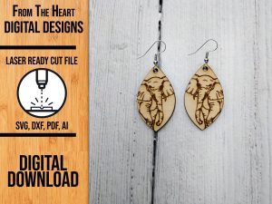 elephant laser cut earring file