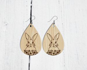 free bunny earring laser cut file 