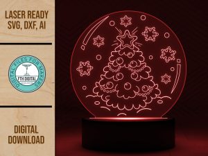 Christmas Snow Globe edge lit acrylic light