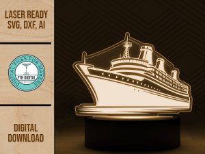 Cruise Ship LED Acrylic Light SVG Cut File