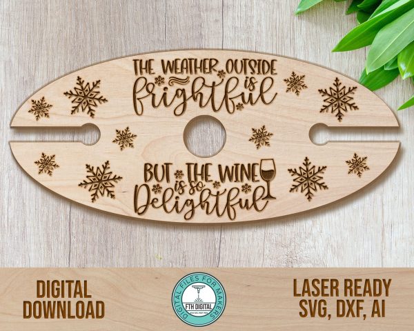 Wine Is So Delightful wine caddy svg laser cut file