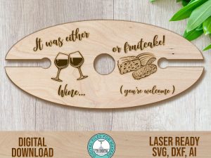 Wine Or Fruitcake wine caddy svg cut file