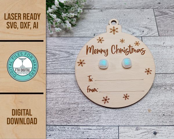 earring display gift ornament svg cut file