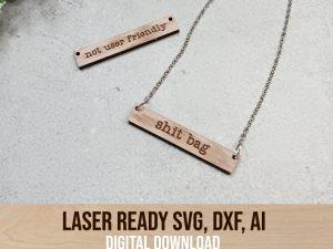 dirty word necklace laser cut file