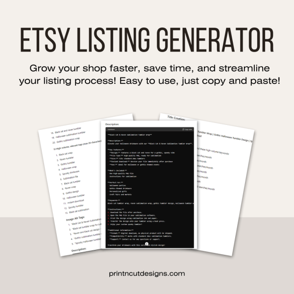 ChatGPT Etsy SEO tool - optimize Etsy listings instantly