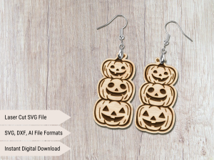 free pumpkin earring svg file