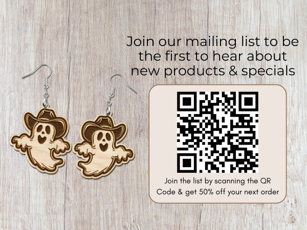 Cowboy Ghost SVG Laser Cut Earring