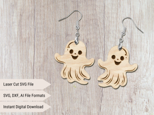 Cute Ghost Laser Cut Earrings File