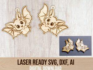 cute bat svg earring file