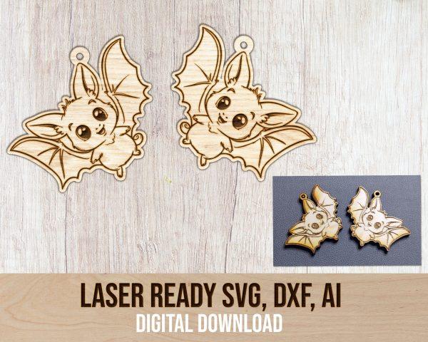 cute bat svg earring file