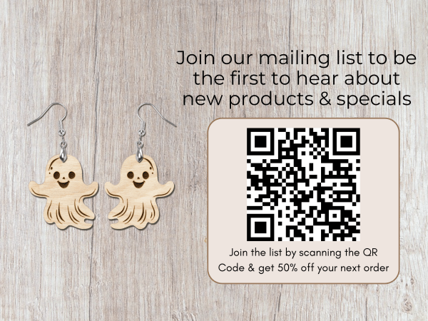 Cute Ghost Laser Cut Earrings File