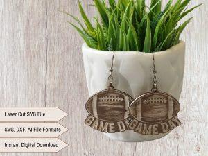 football gameday earring svg file