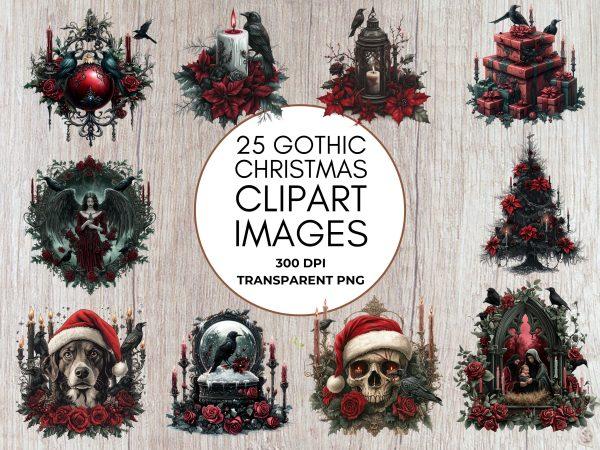 25 gothic christmas clipart images