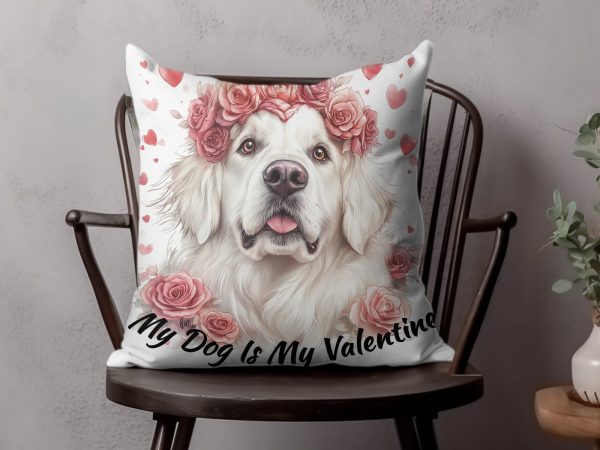 Beautiful White Dog with Rose Crown Sublimation Design PNG - Image 4