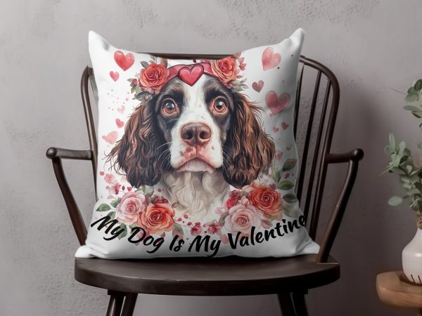 Adorable Valentine Dog with Floral Heart Sublimation Design PNG - Image 4