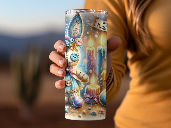 Hop Into a Magical Easter 20oz Skinny Sublimation Tumbler Wrap - Image 2