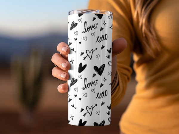 Love and Hearts 20oz Skinny Tumbler Wrap - Image 2