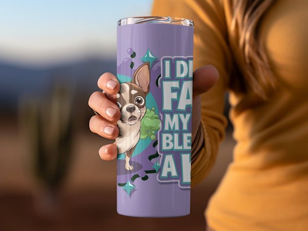 Funny Dog I Didn't Fart Butt Blew Kiss 20oz Skinny Sublimation Tumbler Wrap - Image 2