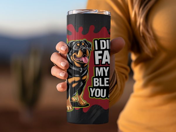 Funny Dog I Didn't Fart My Butt Blew You A Kiss 20oz Skinny Sublimation Tumbler Wrap - Image 2