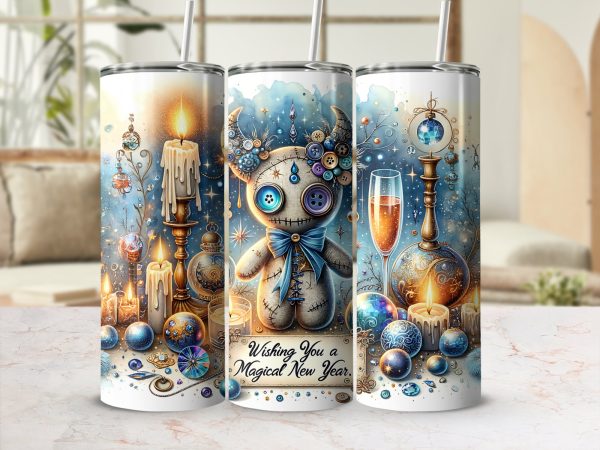 Magical New Year Voodoo Doll 20oz Skinny Sublimation Tumbler Wrap