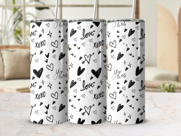 Love and Hearts 20oz Skinny Tumbler Wrap