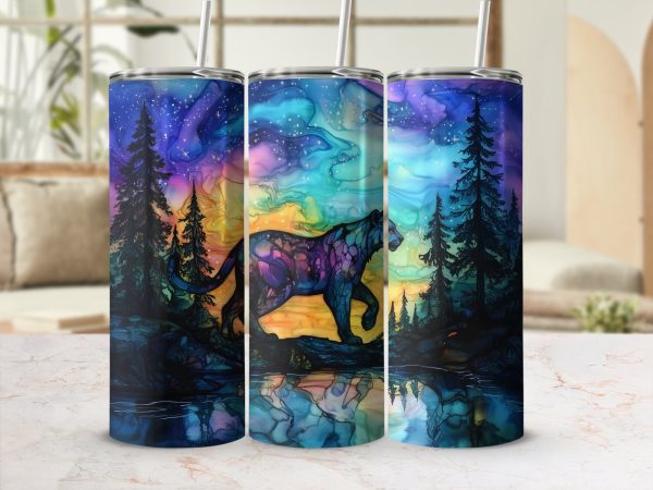 Colorful Bear Galaxy Scene 20oz Sublimation Tumbler Wrap