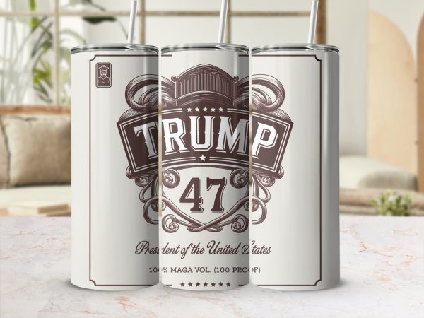 Trump 47 President 20oz Skinny Tumbler Sublimation Wrap