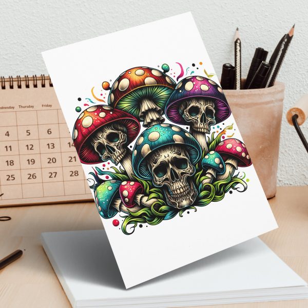 Psychedelic Skull Mushrooms Art 300 DPI Sublimation Design File - Image 4