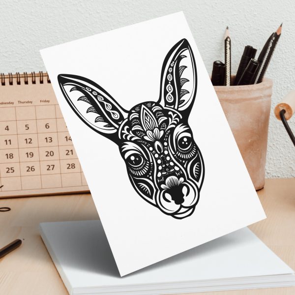 Intricate Deer Head Mandala Art Laser SVG Design - Image 3