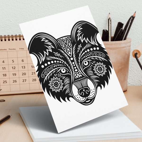 Intricate Wild Wolf Head Laser SVG Design - Image 3