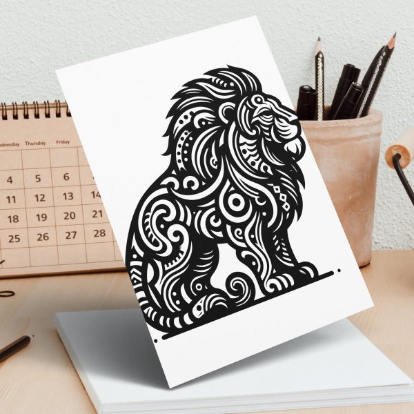 Majestic Lion Silhouette Laser SVG Design Element - Image 5