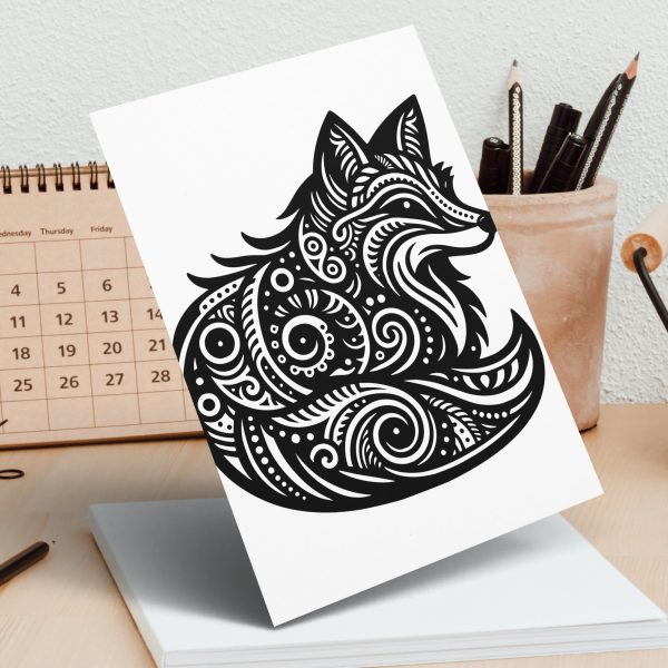 Detailed Fox Illustration Laser SVG Design Element - Image 5