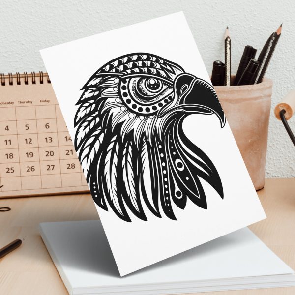 Majestic Eagle Head Detailed Decor Laser SVG Design Element - Image 5