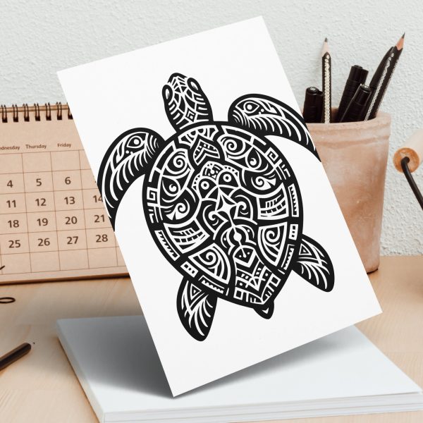 Detailed Sea Turtle Pattern Laser SVG Design Element - Image 5