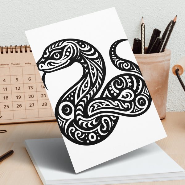 Detailed Tribal Snake Pattern Laser SVG Design Element - Image 5