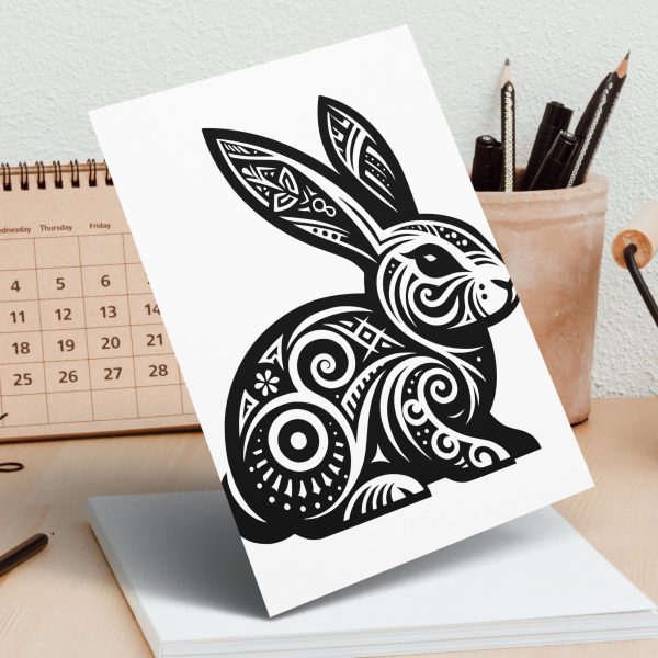 Ornate Rabbit Shape Laser SVG Design Element - Image 5