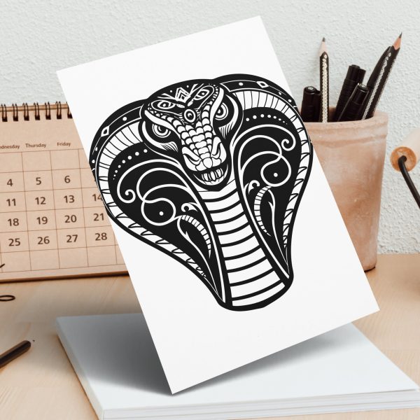 Intricate Cobra Head Illustration Laser SVG Design - Image 3