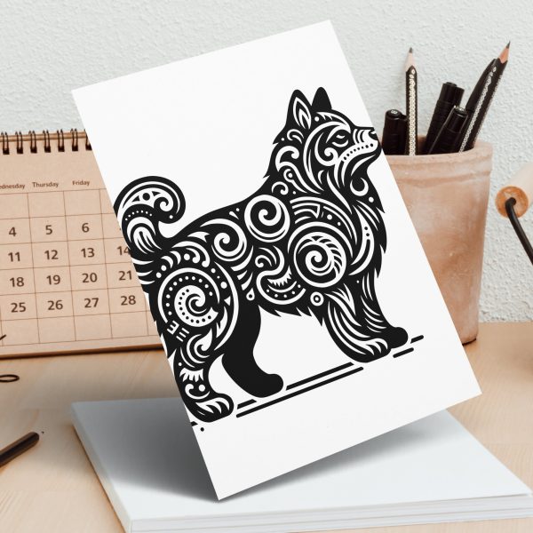 Detailed Abstract Dog Pattern Laser SVG Design Element - Image 5