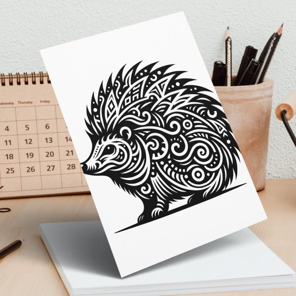 Decorative Hedgehog Art Laser SVG Design Element - Image 5