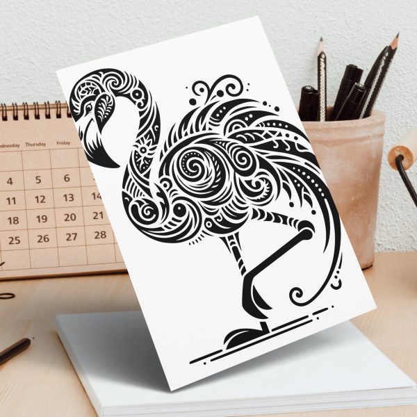 Ornate Flamingo Art Laser SVG Design Element - Image 5