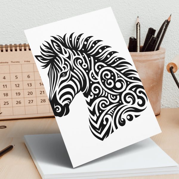 Abstract Decorative Zebra Head Laser SVG Design Element - Image 5