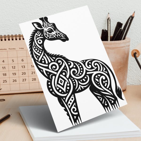 Detailed Giraffe Tribal Pattern Laser SVG Design Element - Image 5