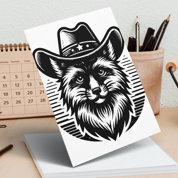 Detailed Cowboy Hat Dog Portrait Laser SVG Design Element - Image 5