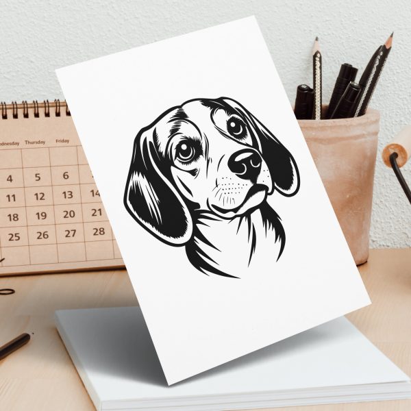 Adorable Dog Face Art Illustration SVG Design Element - Image 5